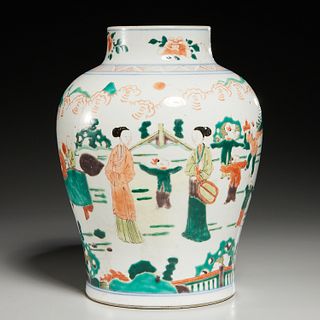 Antique Chinese famille verte ginger jar