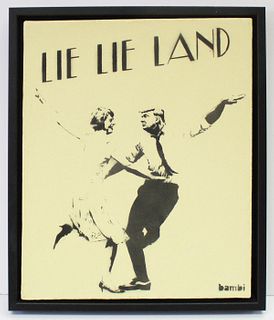 BAMBI Street Artist - Lie Lie Land (Yellow)
