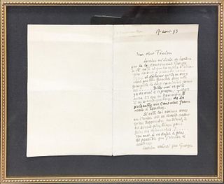 Camille Pissarro - Hand Written Note