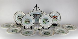 French porcelain fish service
