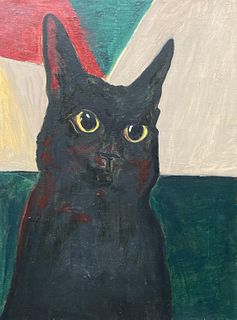 Yevgeniy Kievskiy - Black Cat on Green and Red