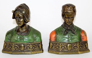 Pompeian Bronze Co Dutch couple bookends