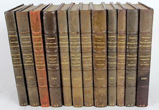 Lot of 12 French leather bound books