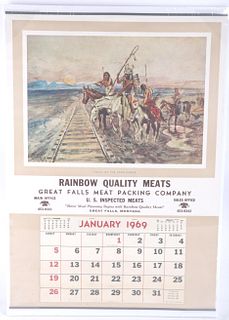 1969 C. Russell Rainbow Quality Meats Great Falls