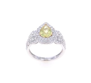 Vintage Sapphire & Diamond 18k White Gold Ring