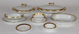 Lot of Limoges gold trim porcelain serving pieces