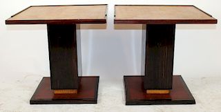 Pair of Art Deco end tables in macassar ebony