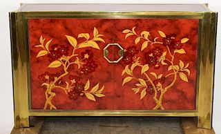 Vintage Mastercraft red lacquered credenza