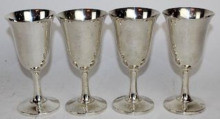 Set of 4 Wallace sterling silver goblets