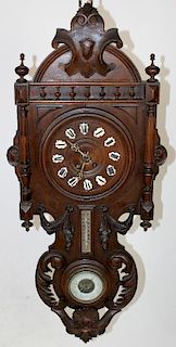 French Renaissance clock in walnut