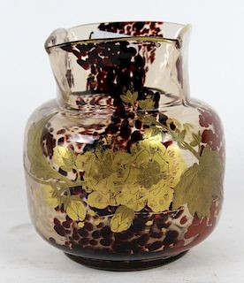 French Art Glass vase with gilt accents