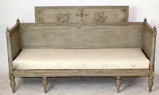 Rare Swedish Gustavian bench with carved grffins