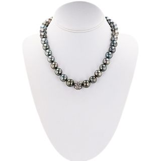 10.5mm to 13.0mm Tahitian Pearl and 0.57ctw Diamon