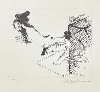 Leroy Neiman - Original Etching from Hockey Suite