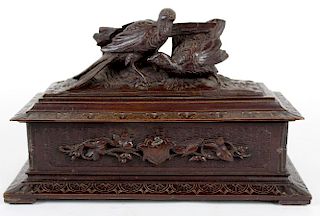 Black Forest dresser (jewelry) box with birds