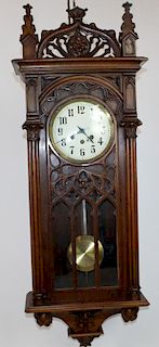 Gustav Becker Gothic Revival wall clock