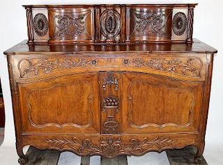 French Provincial buffet glissante with petrin