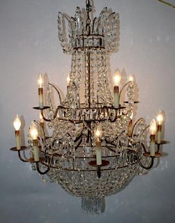 12 light crystal basket chandelier