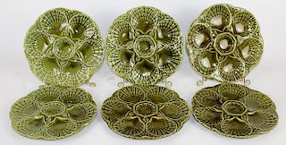 Set of 6 French Sarreguemines oyster plates