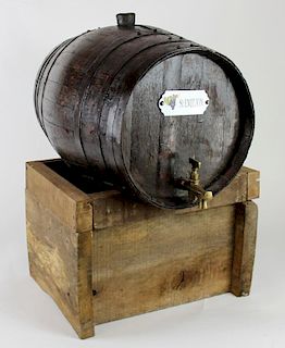 French St Emilion wine barrel on stand