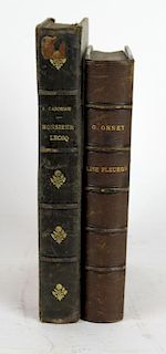 Lot of 2 French leather bound books