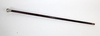 Antique English cane with repousse silver