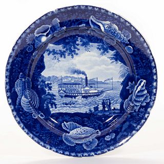 STAFFORDSHIRE AMERICAN HISTORICAL / VIEW TRANSFER-PRINTED CERAMIC PLATE