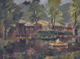 American Central Park NYC - Boat House - NY Oil Painting