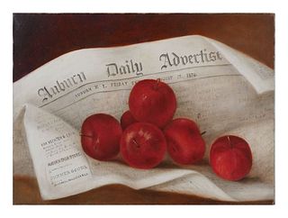 American School - 19th Century Still Life of Apples Painting