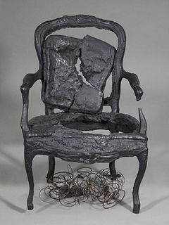 Fernandez Arman (French, 1928-2005) Bronze 33" Chair