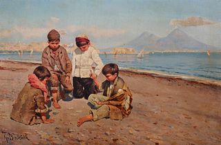 Giovanni Battista (Italian, 1858-1925) Oil Painting - Naples, Italy