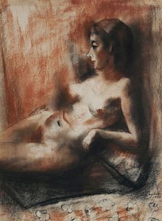Abraham S. Baylinson (Russian, 1882-1950) Nude Drawing