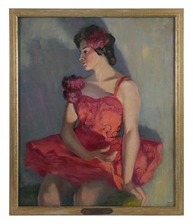 Bruno Beghe (Am., Italian 1892-1973) Oil Painting - Ballerina