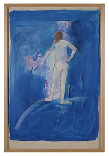 Donald Borthwick (American, 20C) Blue Nude Painting