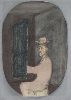 Brian Bourke (Irish, 1936-) Self Portrait Painting
