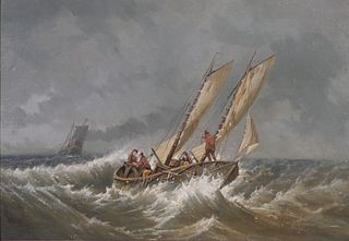 William W. Boyle (American, 19th C) Marine Oil Painting