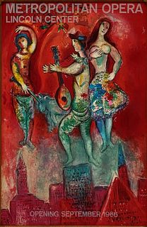 Marc Chagall (1887-1985) Metropolitan Opera 1966 Lithograph Poster