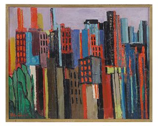 Wilfred P. Cohen (American, 1899-1992) NY Cityscape Painting