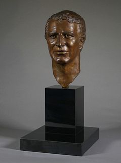 Iona Costello (1964-) Bronze Bust of Paul Newman
