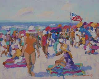 John Crimmens (American, 1963-) Beach Flag Painting