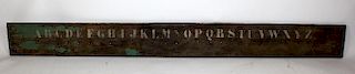 French painted wood coat rack with alphabet
