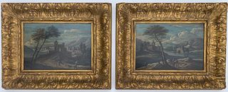 Dutch 18th Century Landscape Oil Paintings - (Two)