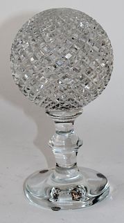 Cut crystal ball form finial
