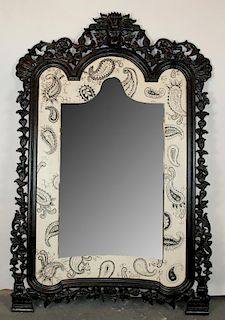 Large scale mirror with paisley decoration