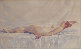 Thomas V. Hall (American, 1879-1965) Nude Painting 1945