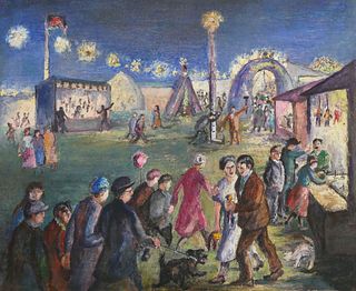 William S. Loughran (American, 1901-1969) Oil Painting - Carnival