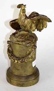 French bronze Rooster newel post finial cap