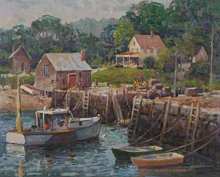 Donald A. Mosher (American, 1945-2014) Oil Painting - New England
