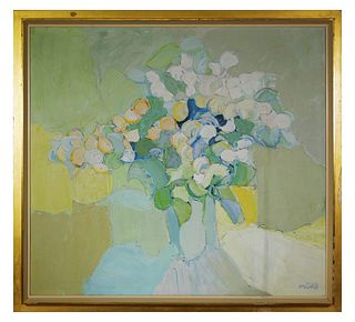 Roger Muhl (French, 1929-2008) Fleurs Oil Painting - Findlay Gallery