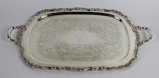Silverplate double handled tray